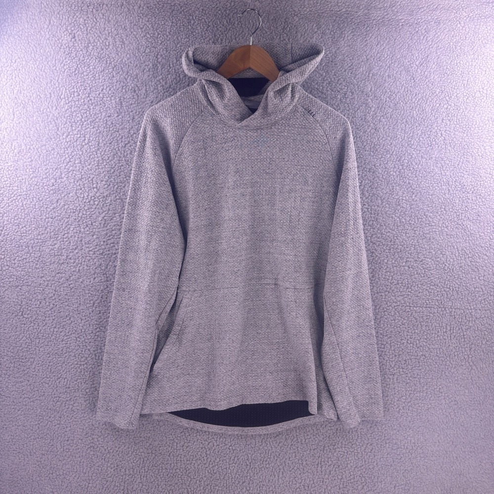 Lululemon At Ease Hoodie Mens XL Grey Textured Jacquard Knit Pullover